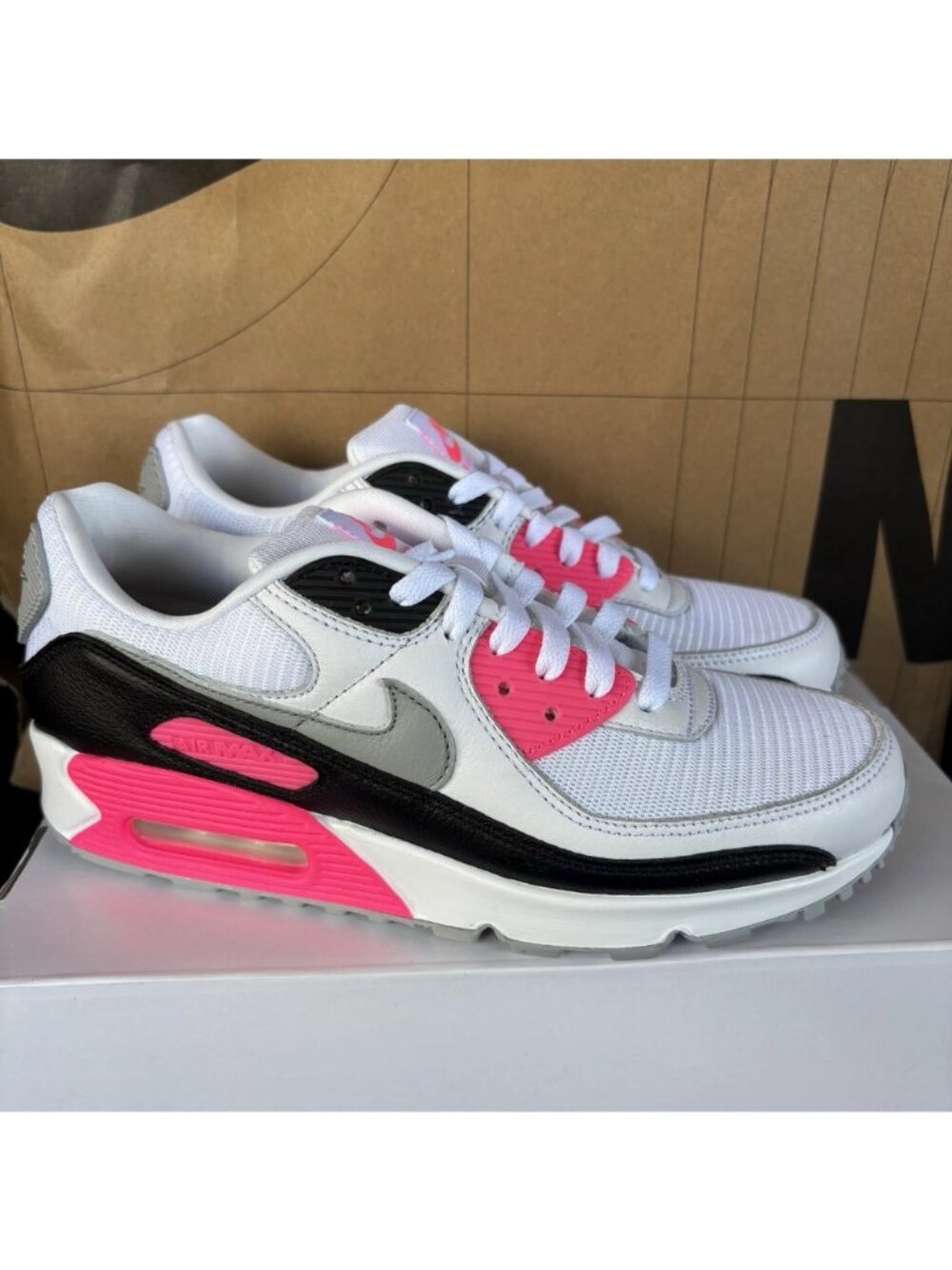 NENike Air Max 90 'Hyper Pink' Black White, Women’s Size 8.5 HQ3712-900